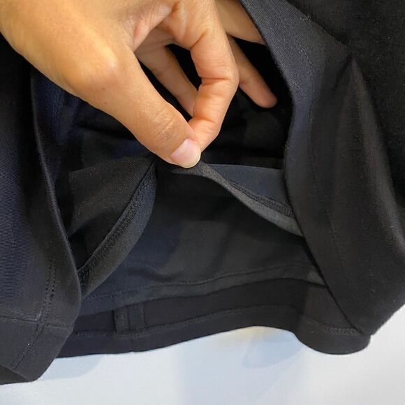 Ann Taylor Loft Petites Scalloped Crop Flounce Illusion Dress in Black - Picture 5 of 9